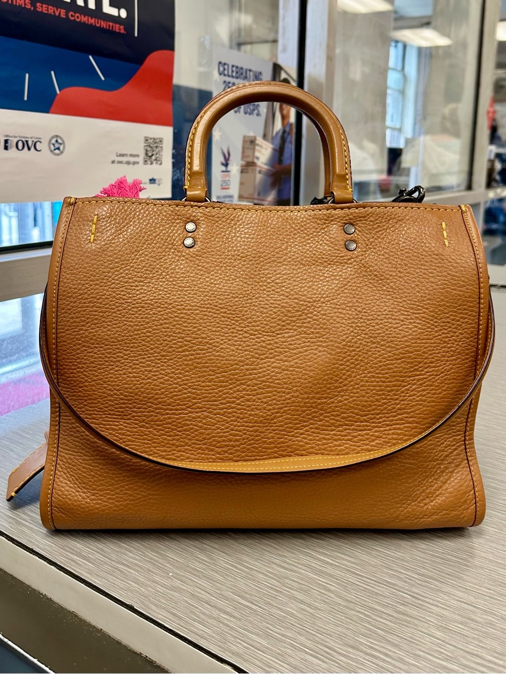 COACH Rogue 30/31 1941 Light Saddle Tan PebbledLeather Satchel Oxblood 3Way bag - Picture 12 of 16